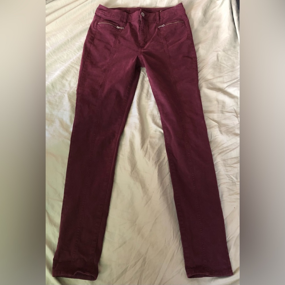 American Eagle Outfitters Jeans Pants Womens’ Sz 12 L Burgundy Stretchy NM